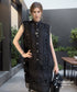Hollow Stand-up Collar Dress